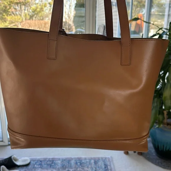 Teddy Blake Leather Tote Alice Vitello CAMEL - Picture 4 of 12